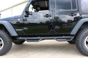 Jeep Wrangler Unlimited Rocker Guard - Fishbone Offroad - Scale Armor - Gloss Black - `07-`18
